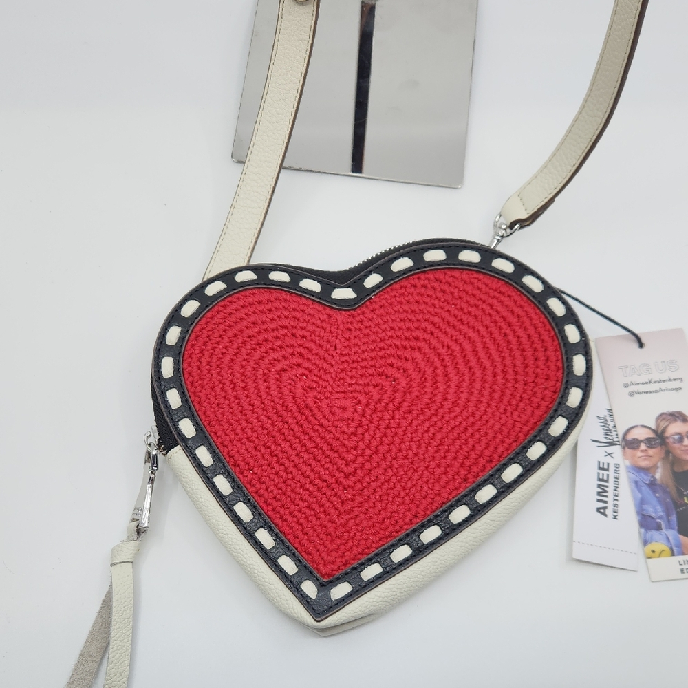 Aimee Kestenberg Limited Edition Red and Cream Heart Crossbody Bag